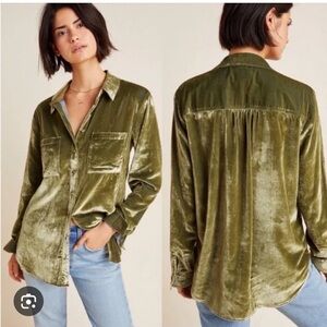 Anthropologie Velvet Shirt